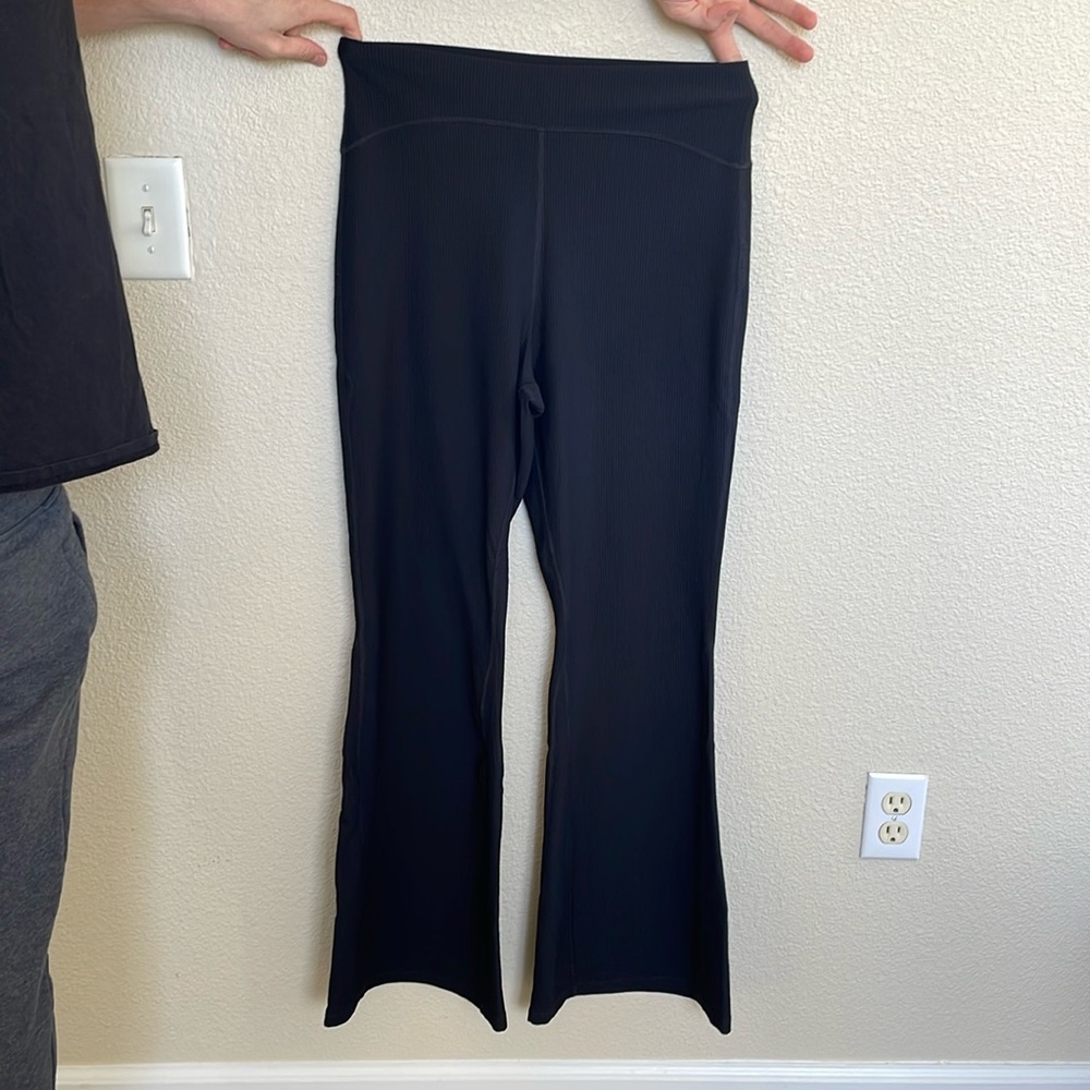 High Rise Flare Ribbed Leggings